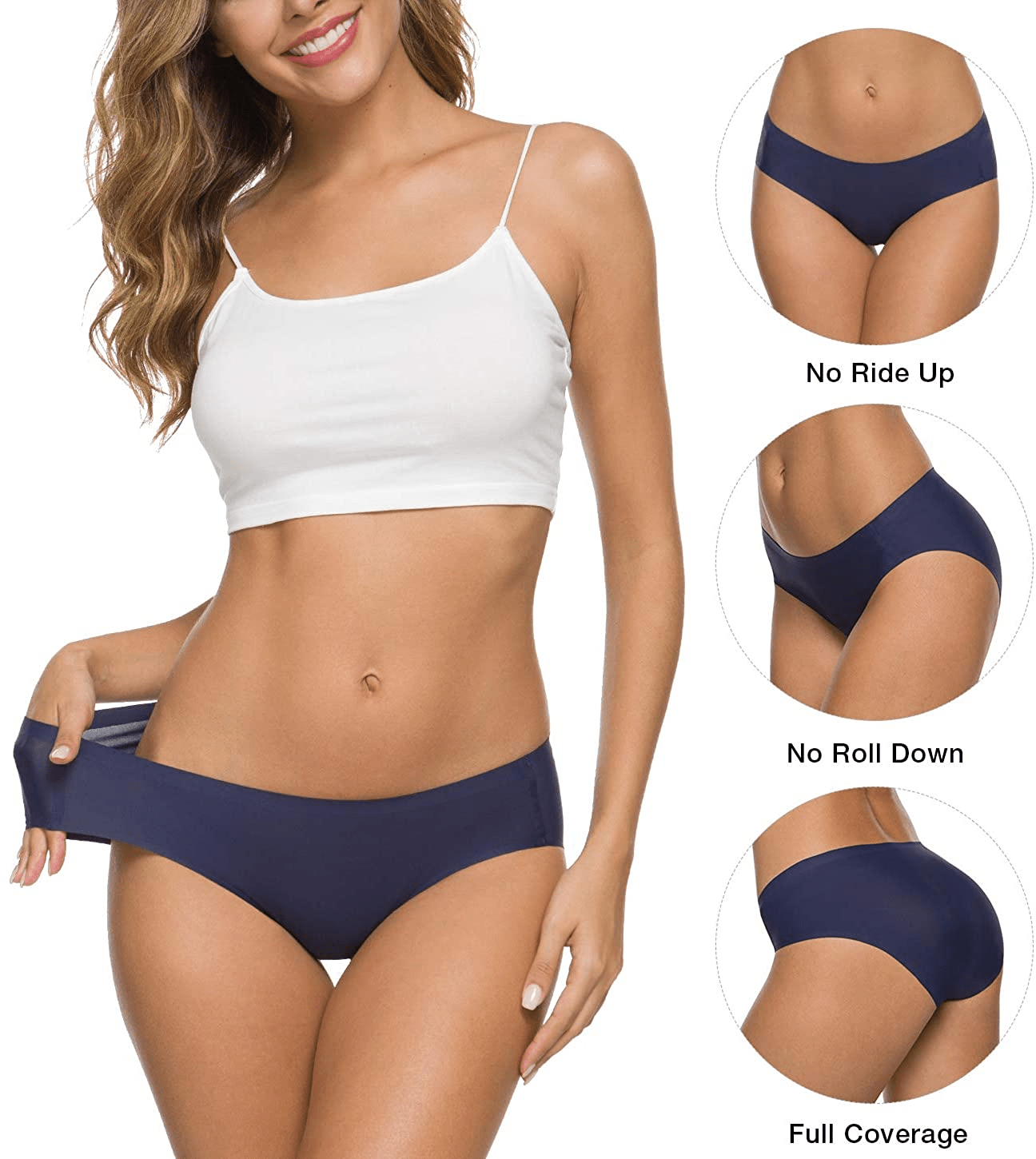 ALTHEANRAY Women’S Seamless Hipster Underwear No Show Panties Soft Stretch Bikini Underwears Multi-Pack Apparel & Accessories > Clothing > Underwear & Socks > Underwear Altheanray