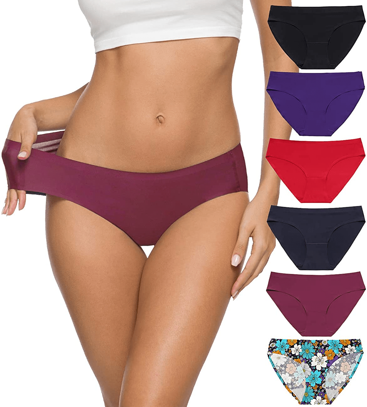 ALTHEANRAY Women’S Seamless Hipster Underwear No Show Panties Soft Stretch Bikini Underwears Multi-Pack Apparel & Accessories > Clothing > Underwear & Socks > Underwear Altheanray Color13 X-Large