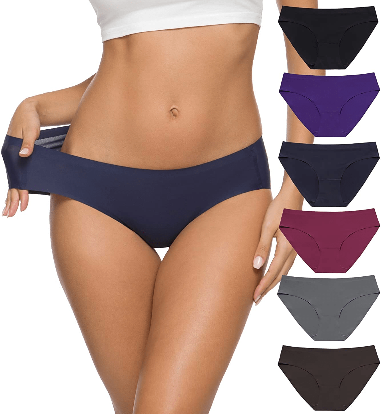 ALTHEANRAY Women’S Seamless Hipster Underwear No Show Panties Soft Stretch Bikini Underwears Multi-Pack Apparel & Accessories > Clothing > Underwear & Socks > Underwear Altheanray Color9 Small