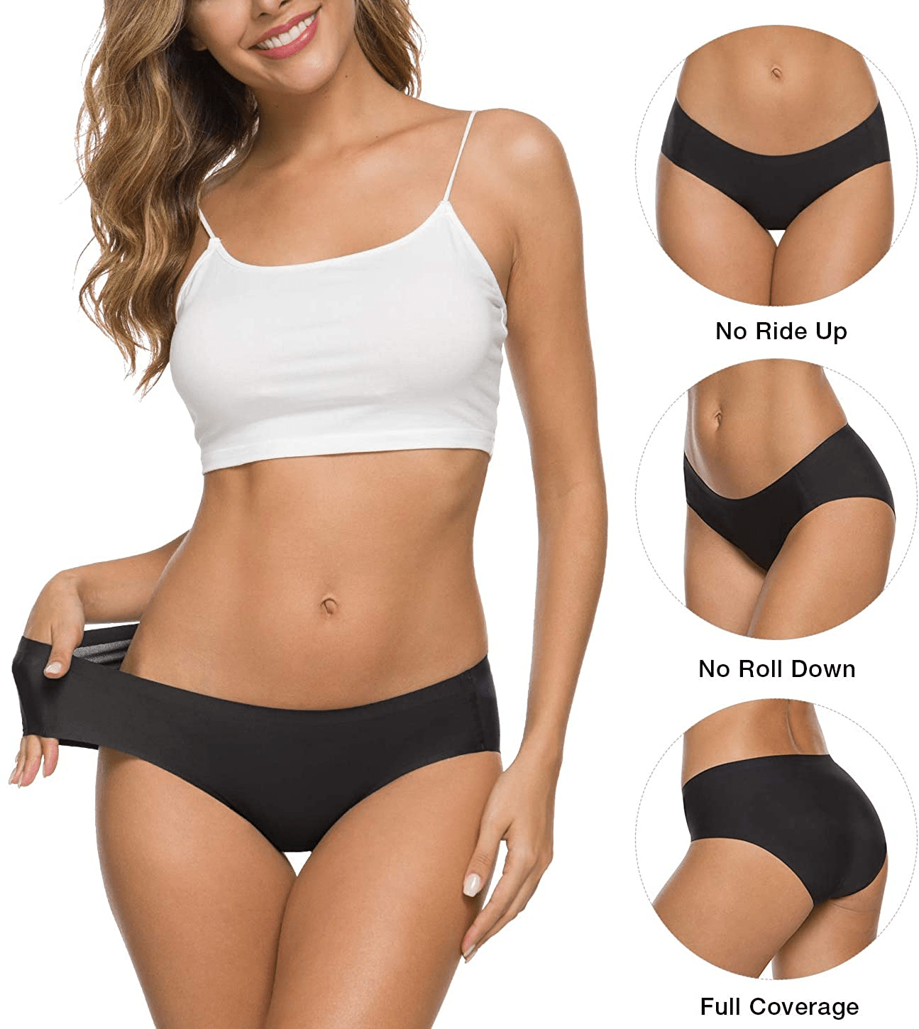 ALTHEANRAY Women’S Seamless Hipster Underwear No Show Panties Soft Stretch Bikini Underwears Multi-Pack Apparel & Accessories > Clothing > Underwear & Socks > Underwear Altheanray