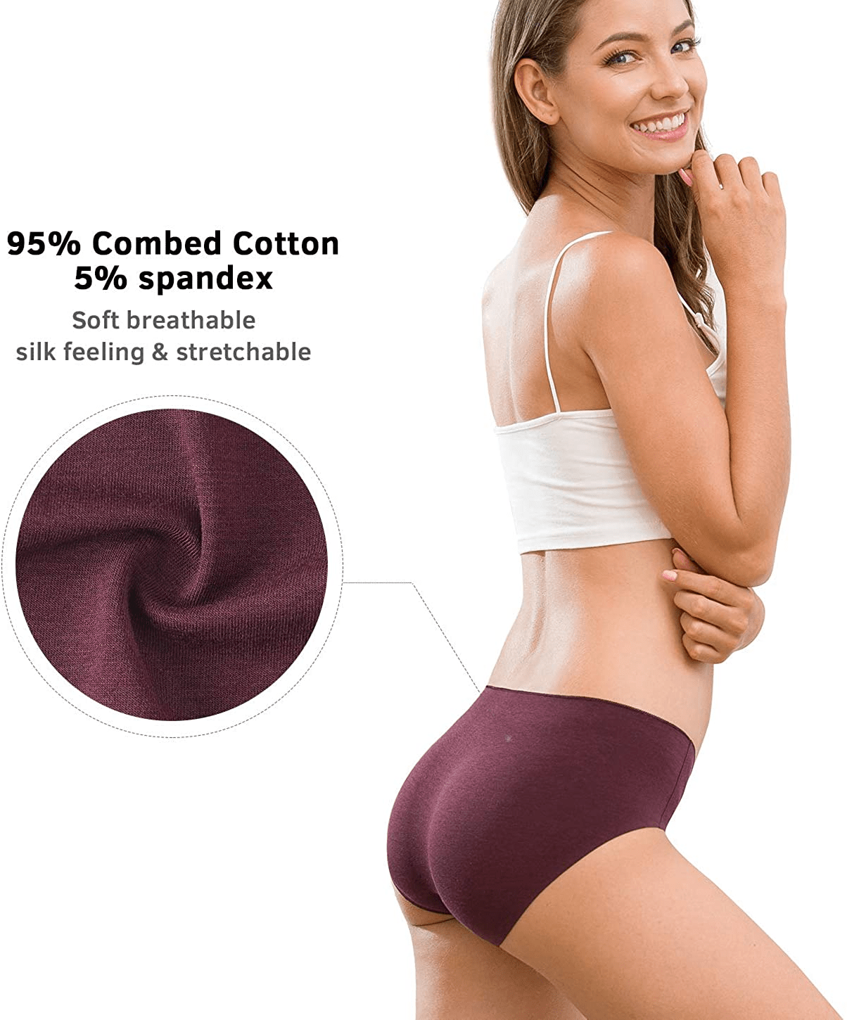 Altheanray Womens Underwear Seamless Cotton Briefs Panties for Women 6 Pack Apparel & Accessories > Clothing > Underwear & Socks > Underwear Altheanray