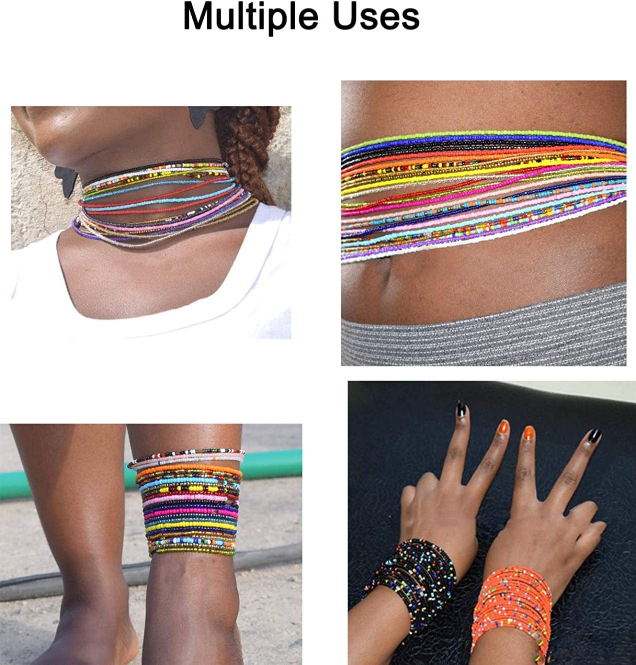 Althrorry Waist Beads Body Jewelry, Colorful Belly Beads, Bead Jewelry, Belly Chains, Waist Chain (2 Piece) Apparel & Accessories > Jewelry > Body Jewelry Althrorry