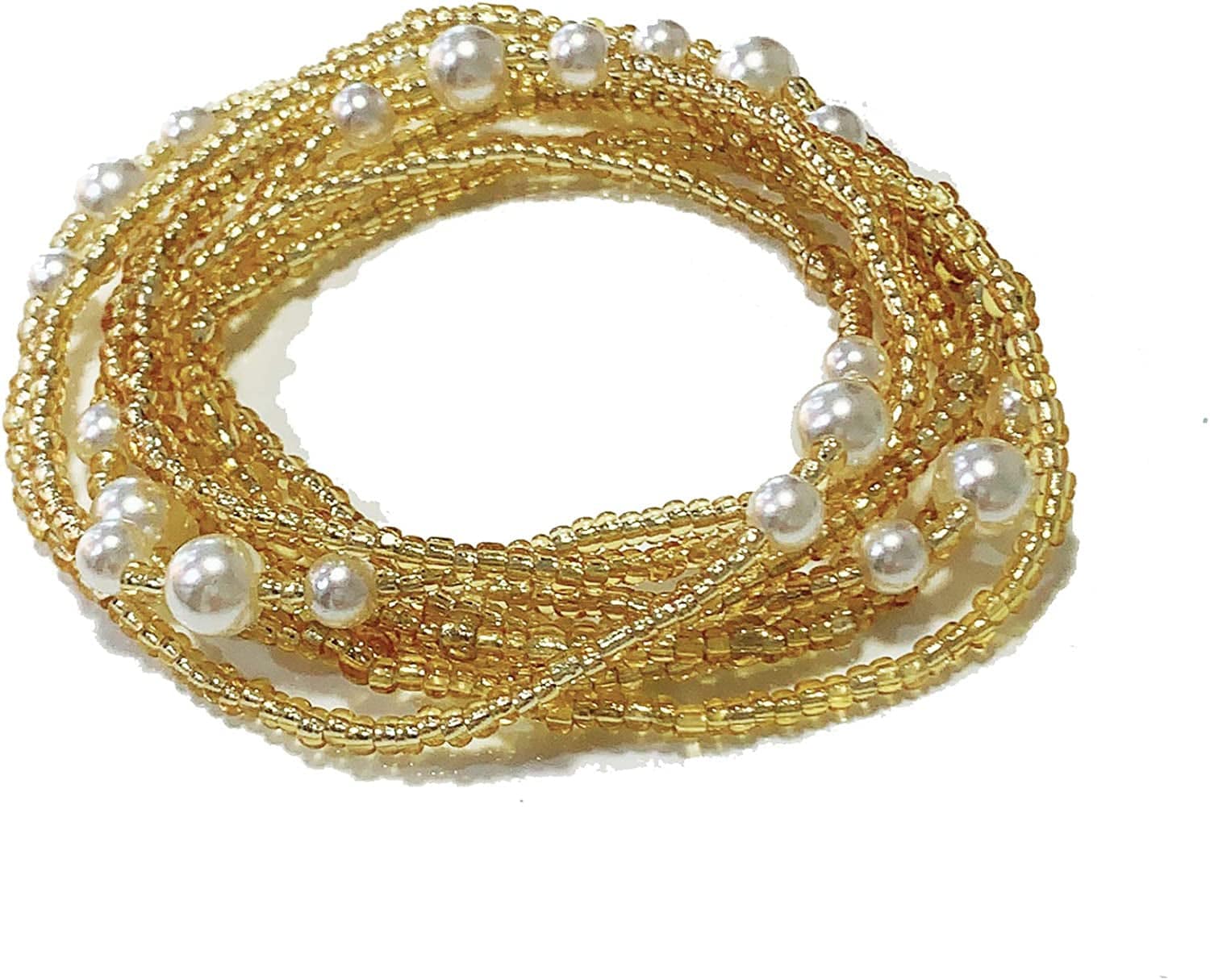 Althrorry Waist Beads Body Jewelry, Colorful Belly Beads, Bead Jewelry, Belly Chains, Waist Chain (2 Piece) Apparel & Accessories > Jewelry > Body Jewelry Althrorry WB001-Pearl