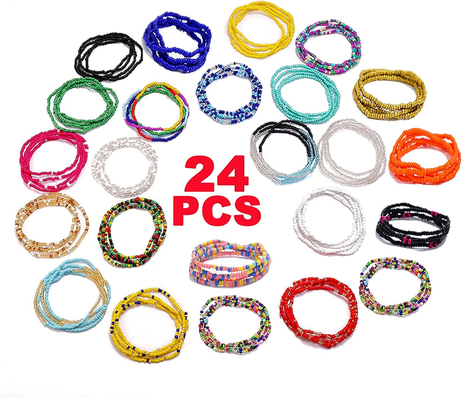 Althrorry Waist Beads Body Jewelry, Colorful Belly Beads, Bead Jewelry, Belly Chains, Waist Chain (2 Piece) Apparel & Accessories > Jewelry > Body Jewelry Althrorry Blue