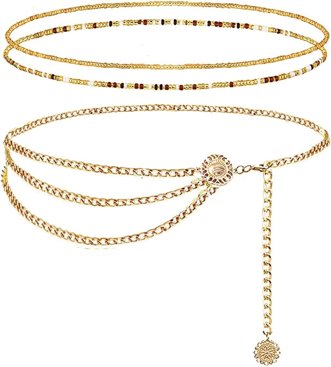 Althrorry Waist Beads Body Jewelry, Colorful Belly Beads, Bead Jewelry, Belly Chains, Waist Chain (2 Piece) Apparel & Accessories > Jewelry > Body Jewelry Althrorry Green