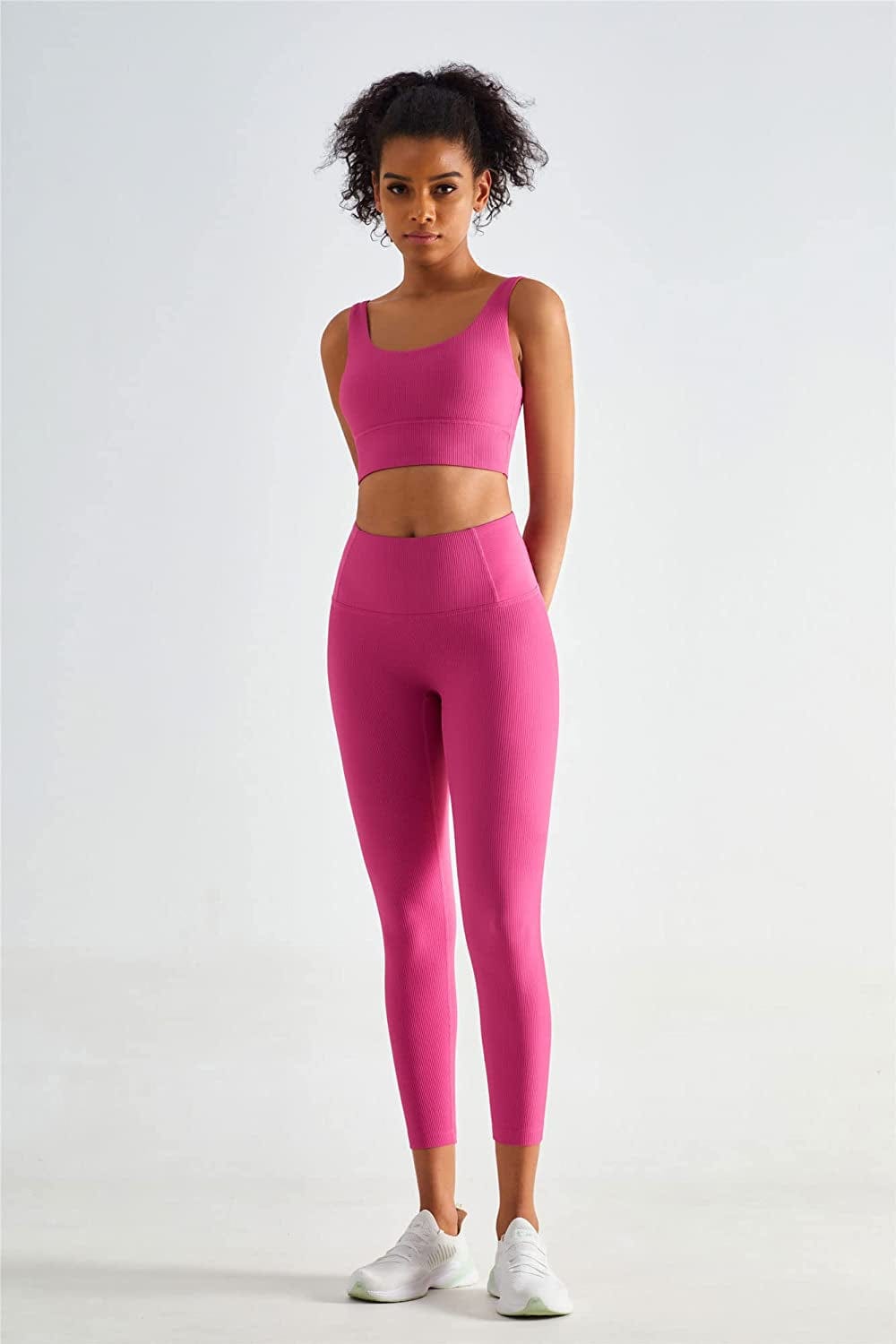 Altiland High Impact Supportive Sports Bras for Women, V Neck Padded Workout Yoga Fitness Running Athletic Tops