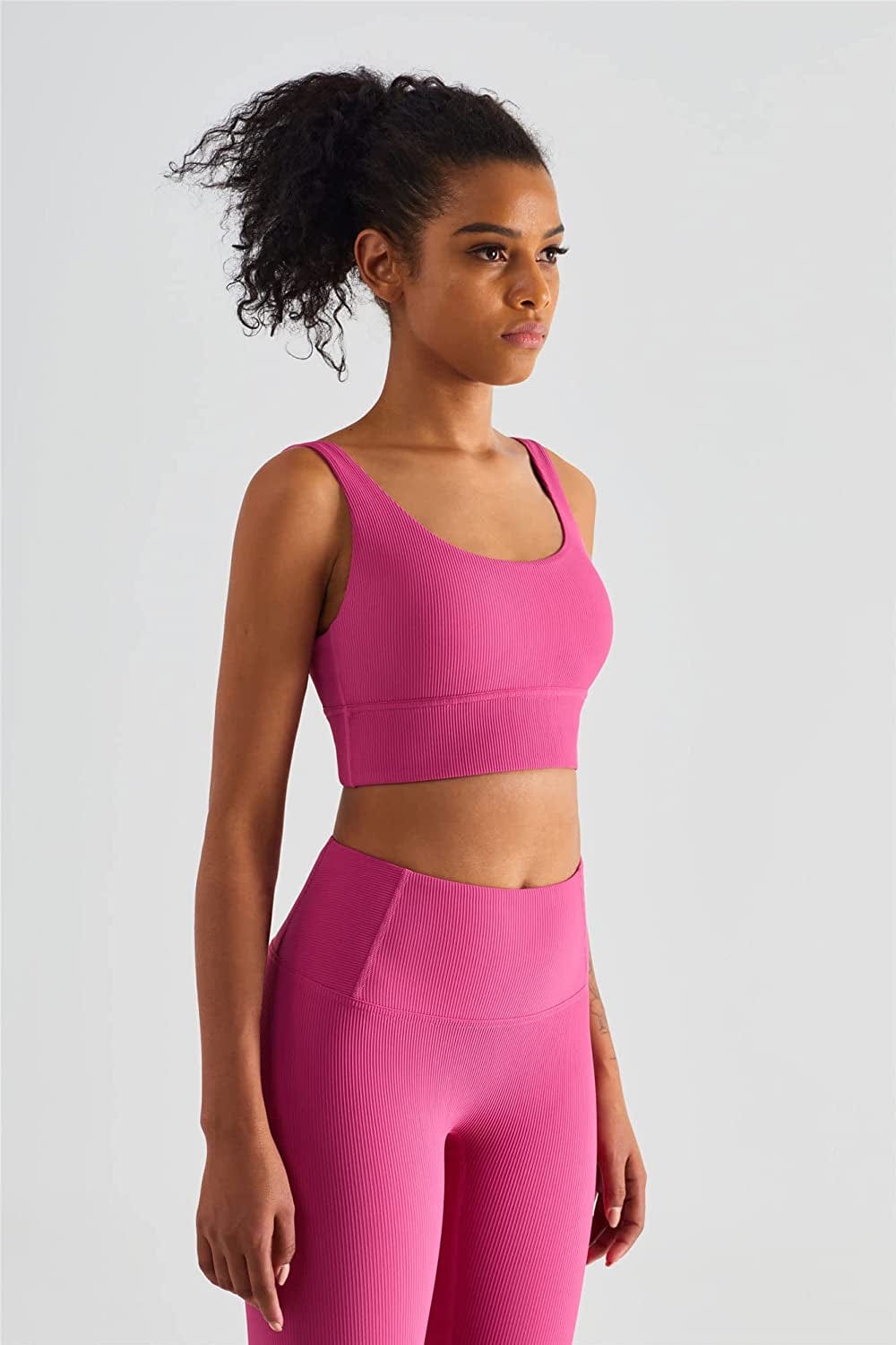Altiland High Impact Supportive Sports Bras for Women, V Neck Padded Workout Yoga Fitness Running Athletic Tops