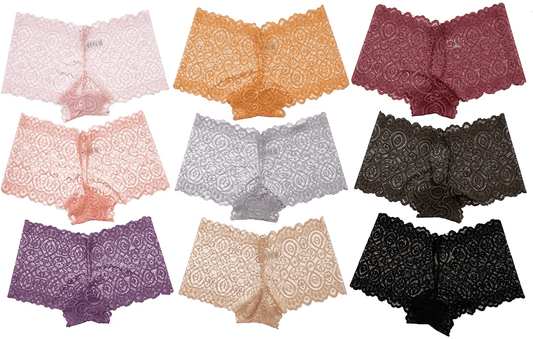 Alyce Intimates Pack of 10 Womens Lace Boyshort Panty, Regular to plus Size Apparel & Accessories > Clothing > Underwear & Socks > Underwear Alyce Ives Intimates Pastels 3X