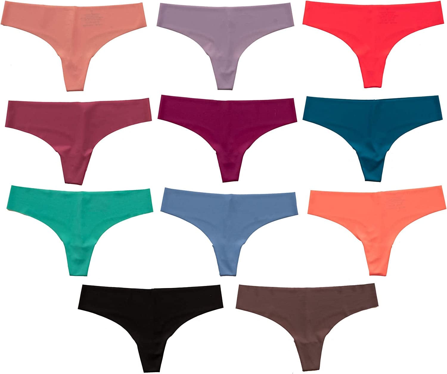 Alyce Intimates Pack of 12 Women'S Laser Cut Thong Assorted / Large