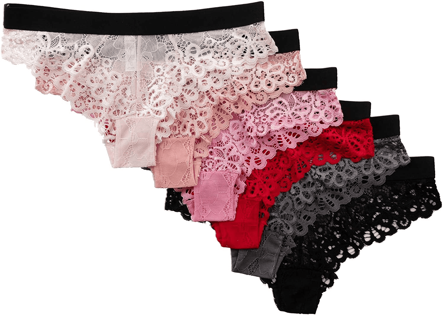 Alyce Intimates Pack of 6 Women’S Lace Bikini Apparel & Accessories > Clothing > Underwear & Socks > Underwear Alyce Ives Intimates