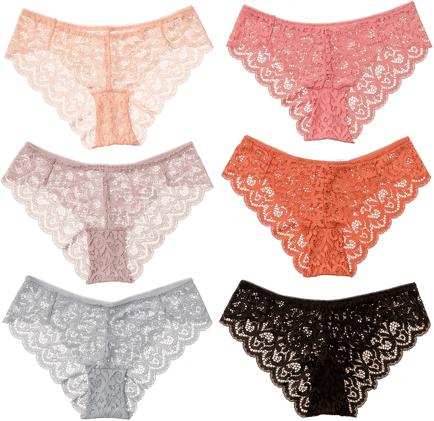 Alyce Intimates Pack of 6 Women’S Lace Bikini Apparel & Accessories > Clothing > Underwear & Socks > Underwear Alyce Ives Intimates