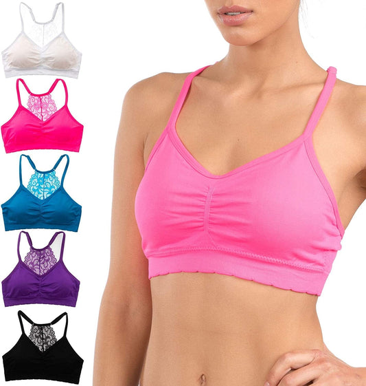 Alyce Intimates Seamless Womens Bra, Pack of 5 Brights Pack of 5 / Large