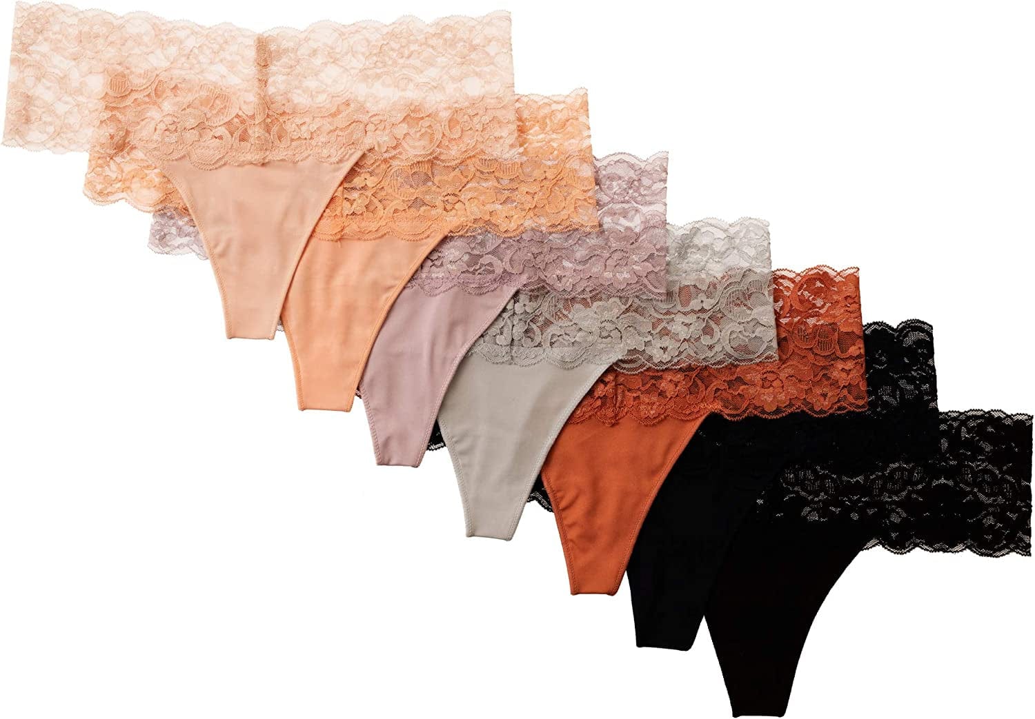 Alyce Intimates Women’S Lace Thong, Pack of 7
