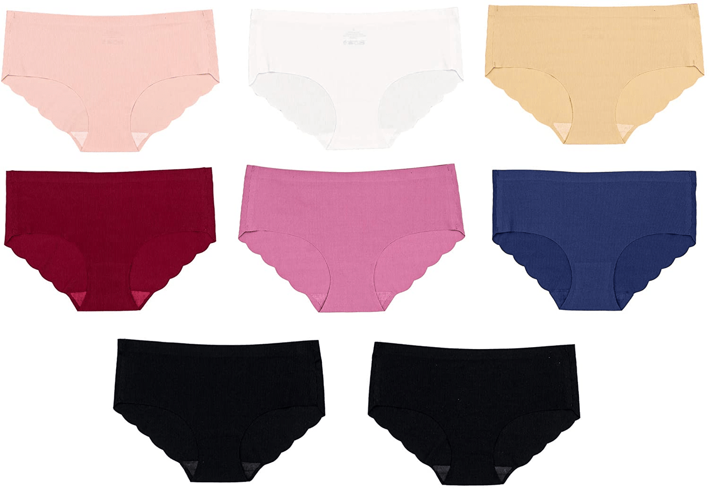 Alyce Intimates Women'S Laser Cut Bikini 12 Pack, Assorted Colors Apparel & Accessories > Clothing > Underwear & Socks > Underwear Alyce Ives Intimates 8 Pack Ribbed Medium