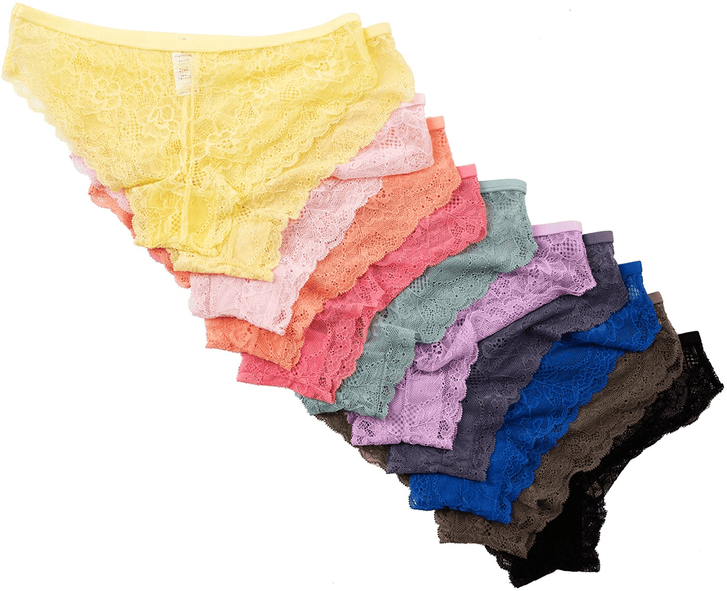 Alyce Ives Intimates 12 Pack Womens Lace Bikini Assorted Colors Apparel & Accessories > Clothing > Underwear & Socks > Underwear Alyce Ives Intimates