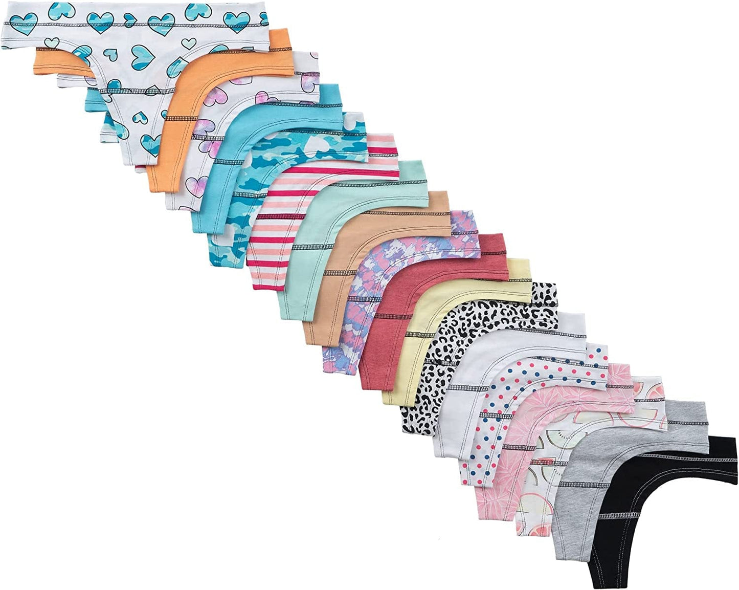 Alyce Ives Intimates 18 Pack Women’S Cotton Thong Panties, Assorted Colors & Prints Brights / Large