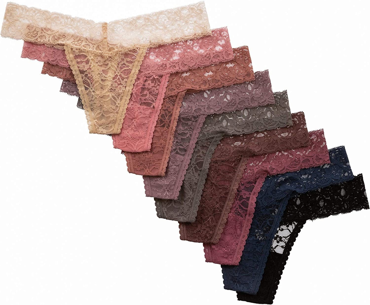 Alyce Ives Intimates Womens All Lace Thong, Pack of 10
