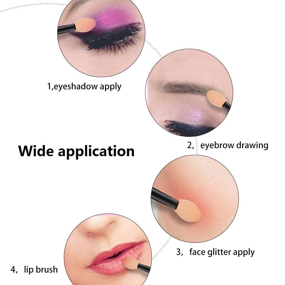 Amariver 200 Pack Disposable Eyeshadow Brush Sponge Tipped Oval Makeup Tool Dual Sides Eyeshadow Brush Comestic Applicator for Girls Lady Women Daily Beauty(Black) Health & Beauty > Personal Care > Cosmetics > Cosmetic Tools > Makeup Tools Amariver