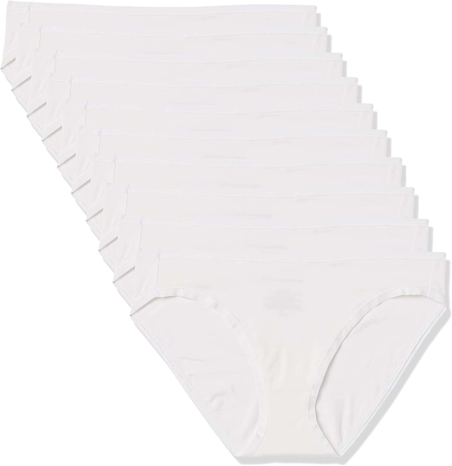 Amazon Essentials Women'S Cotton Bikini Brief Underwear, Multipacks Apparel & Accessories > Clothing > Underwear & Socks > Underwear KYLIE MAX White 10 Large