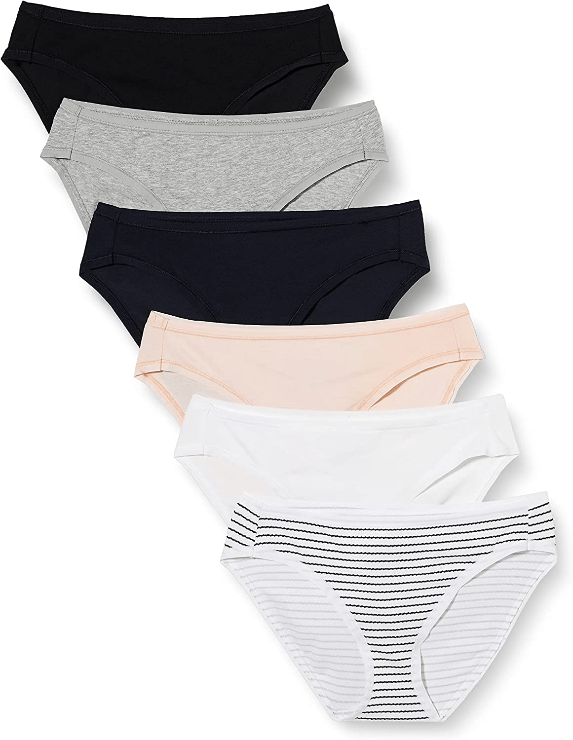 Amazon Essentials Women'S Cotton Bikini Brief Underwear, Multipacks Apparel & Accessories > Clothing > Underwear & Socks > Underwear KYLIE MAX Classic Assorted 6 Medium