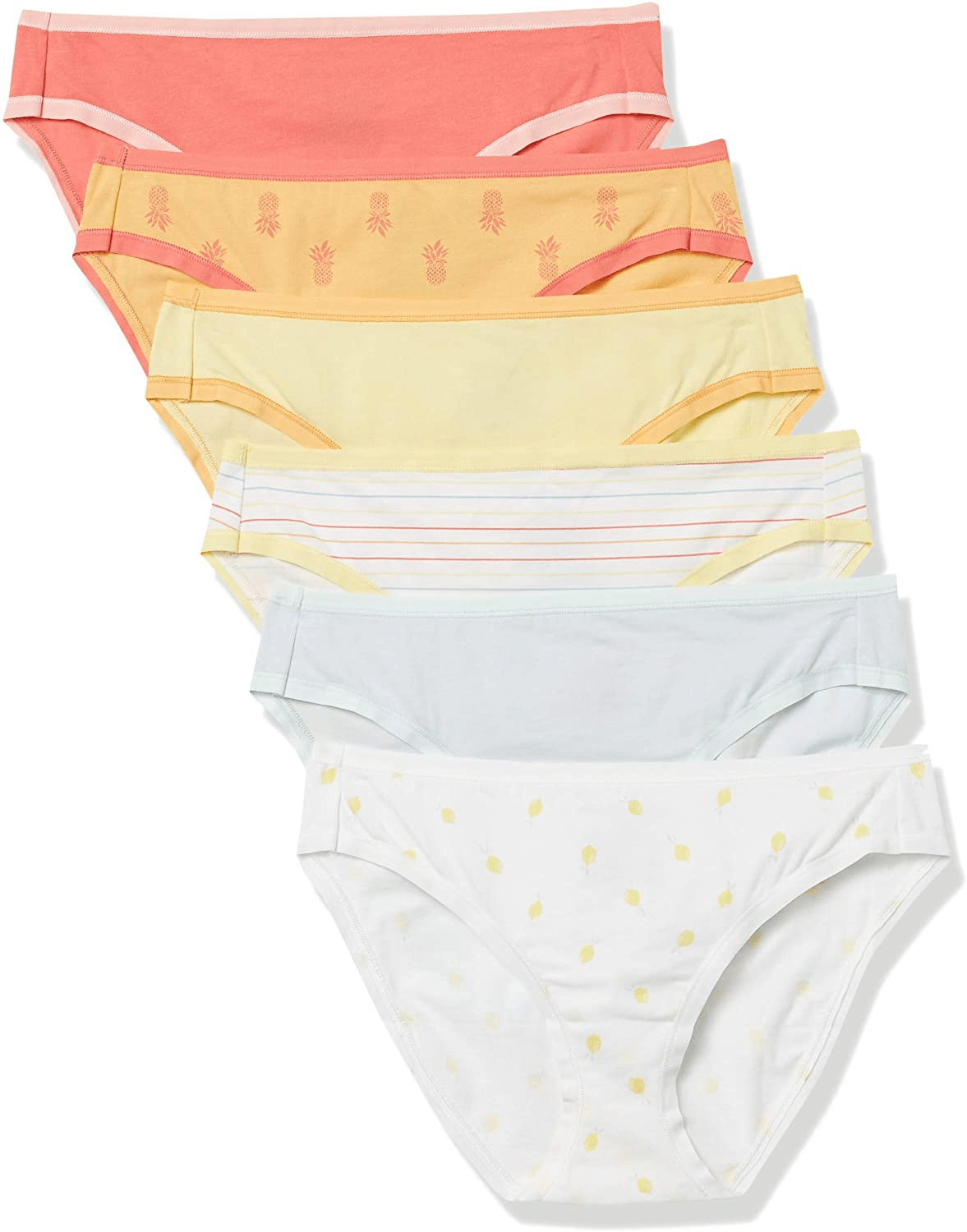 Amazon Essentials Women'S Cotton Bikini Brief Underwear, Multipacks Apparel & Accessories > Clothing > Underwear & Socks > Underwear KYLIE MAX Pineapple 6 Large