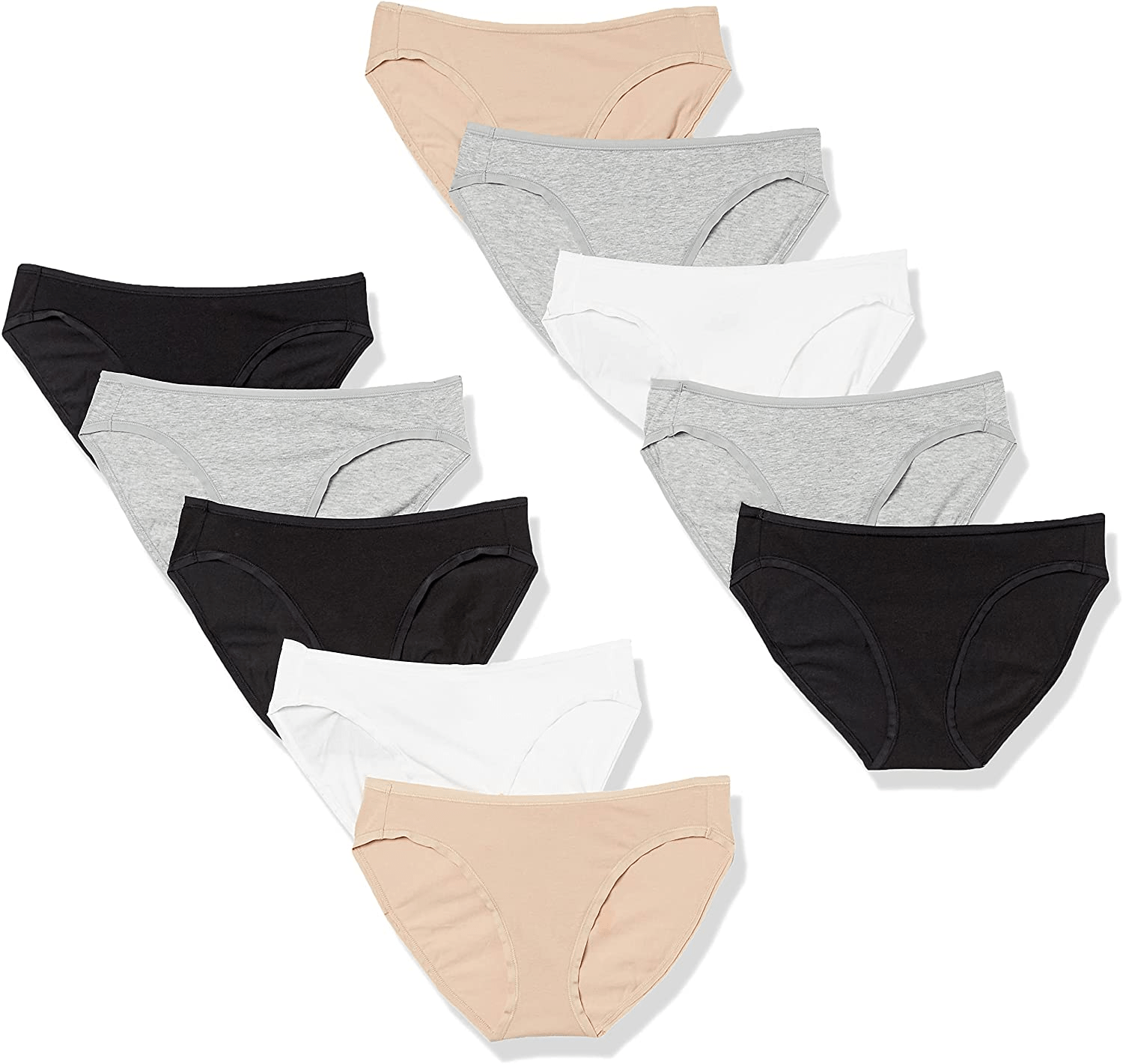 Amazon Essentials Women'S Cotton Bikini Brief Underwear, Multipacks Apparel & Accessories > Clothing > Underwear & Socks > Underwear KYLIE MAX Neutral 10 Small