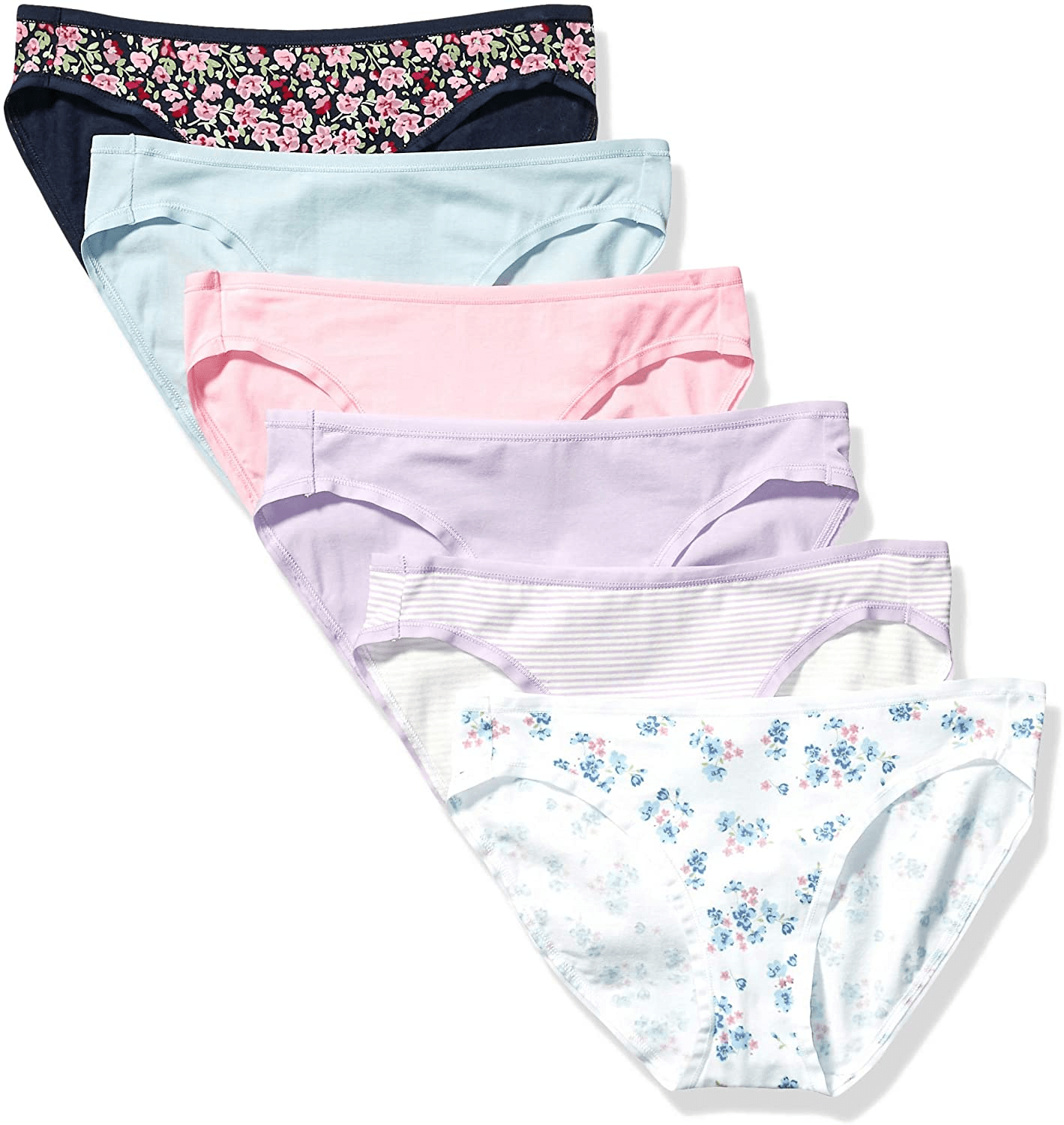 Amazon Essentials Women'S Cotton Bikini Brief Underwear, Multipacks Apparel & Accessories > Clothing > Underwear & Socks > Underwear KYLIE MAX Wildflowers 6 Medium
