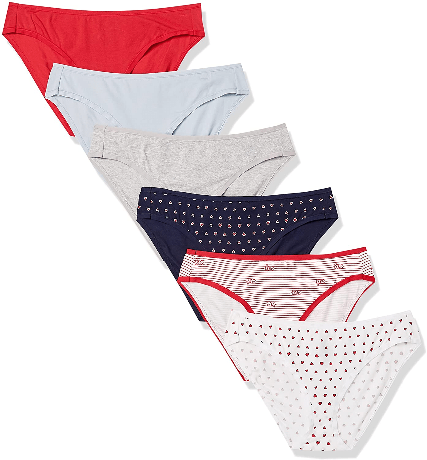 Amazon Essentials Women'S Cotton Bikini Brief Underwear, Multipacks Apparel & Accessories > Clothing > Underwear & Socks > Underwear KYLIE MAX Valentines 6 XX-Large