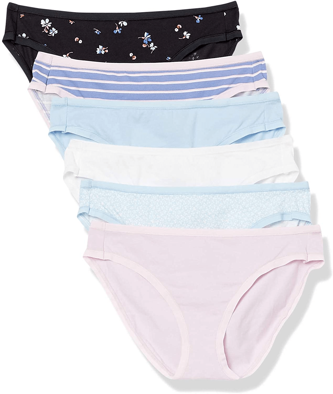 Amazon Essentials Women'S Cotton Bikini Brief Underwear, Multipacks Apparel & Accessories > Clothing > Underwear & Socks > Underwear KYLIE MAX Bouquet Floral 6 Large