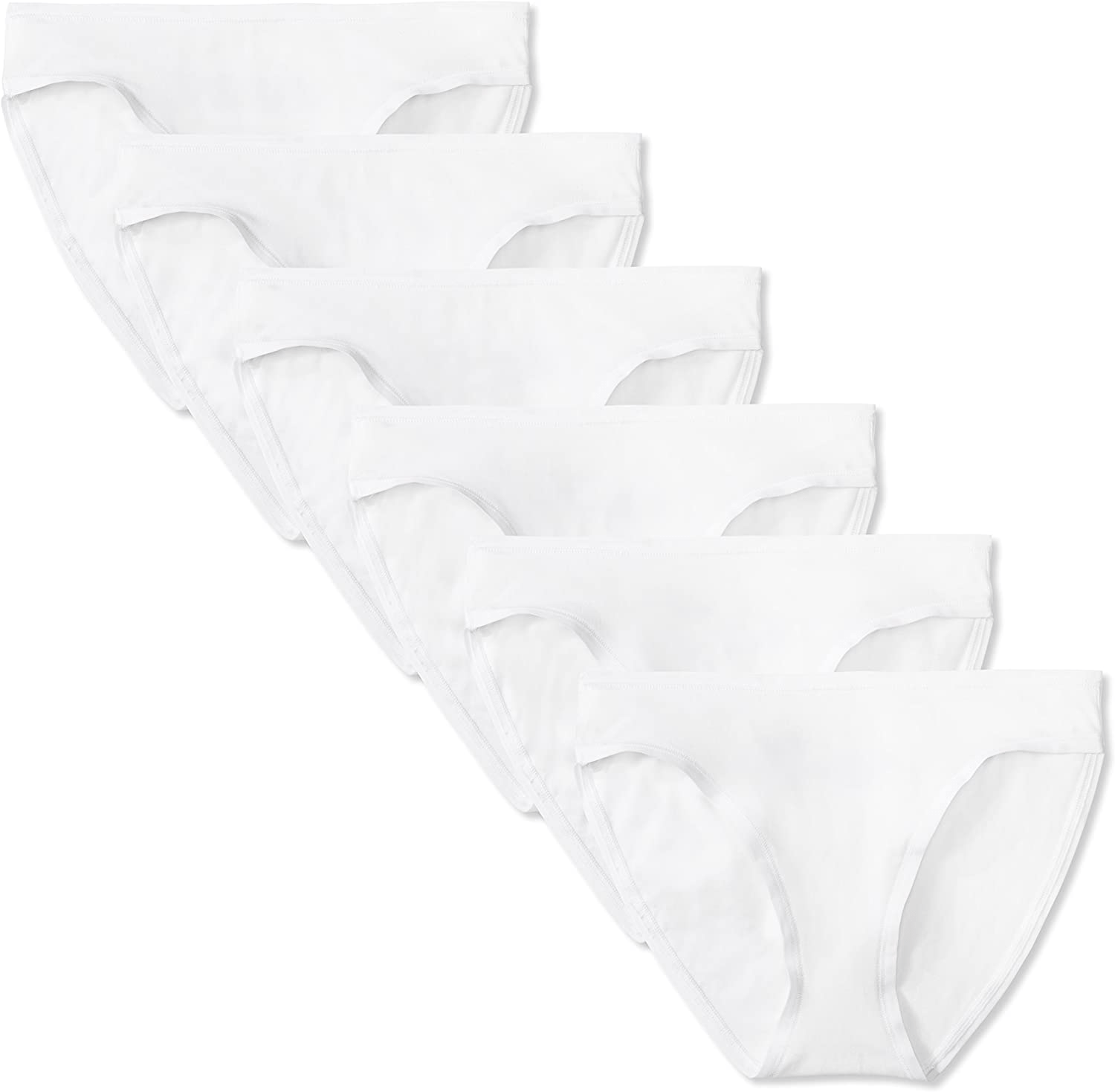 Amazon Essentials Women'S Cotton Bikini Brief Underwear, Multipacks Apparel & Accessories > Clothing > Underwear & Socks > Underwear KYLIE MAX White 6 Large