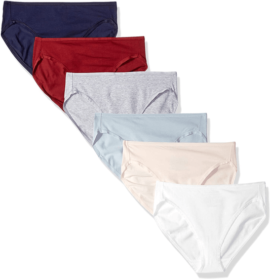 Amazon Essentials Women'S Cotton High Leg Brief Underwear, Multipacks Apparel & Accessories > Clothing > Underwear & Socks > Underwear KYLIE MAX Warm Shades/Cool Colors 6 Large