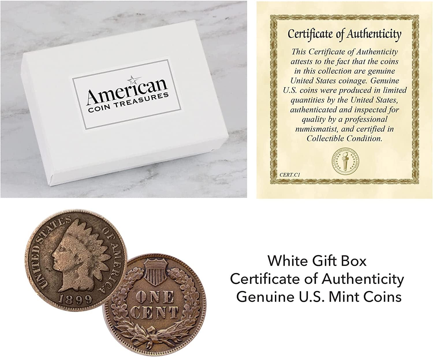 American Coin Treasures 100 Year Old Indian Head Penny Feather Silvertone Coin Earrings Apparel & Accessories > Jewelry > Earrings American Coin Treasures