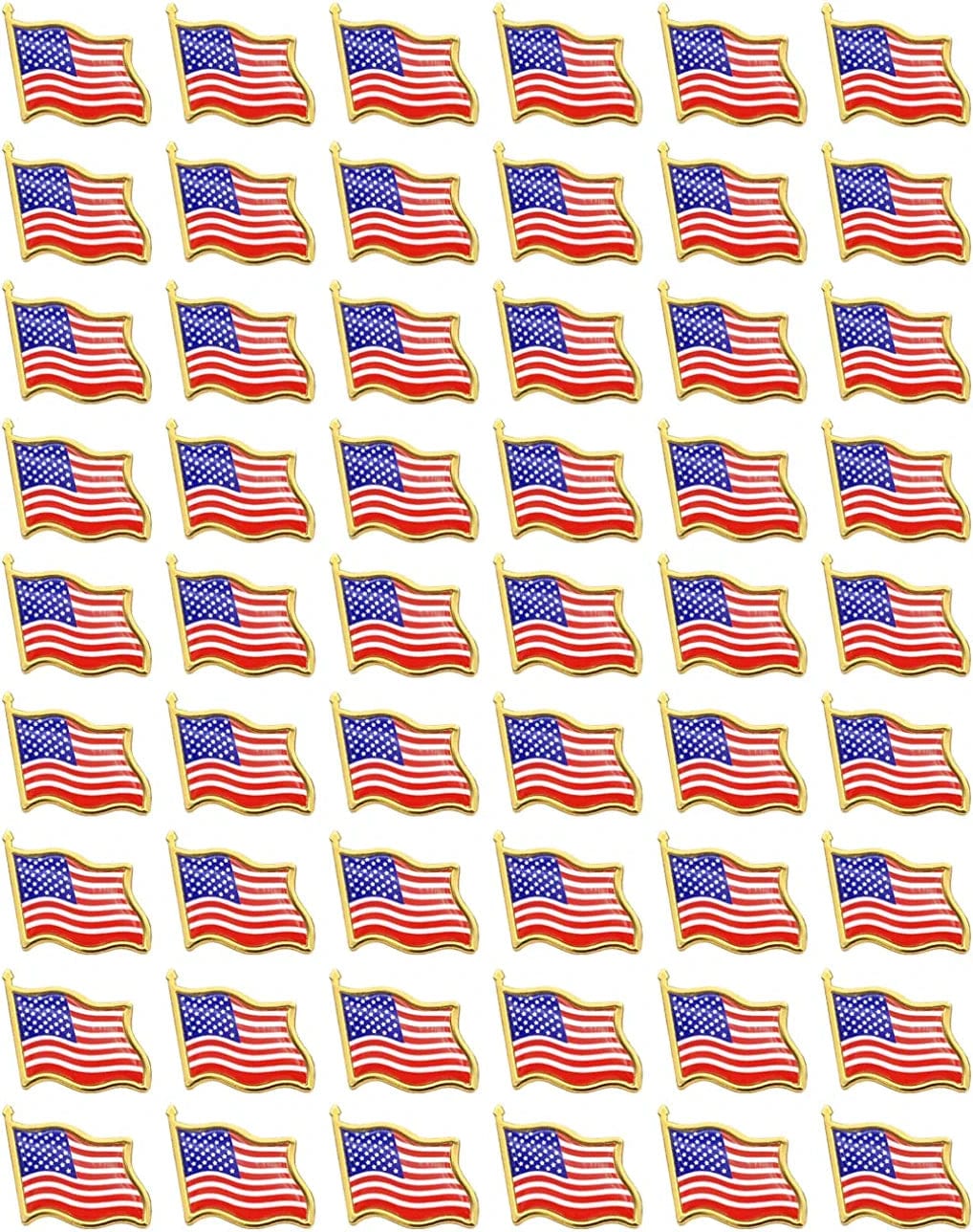 American Flag Lapel Pins - USA Waving Flag Pins United States US Badge Pins Brooch-24/50/100 Pack 100