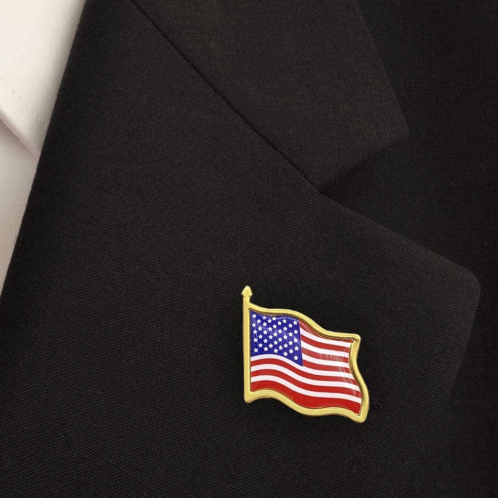 American Flag Lapel Pins - USA Waving Flag Pins United States US Badge Pins Brooch-24/50/100 Pack