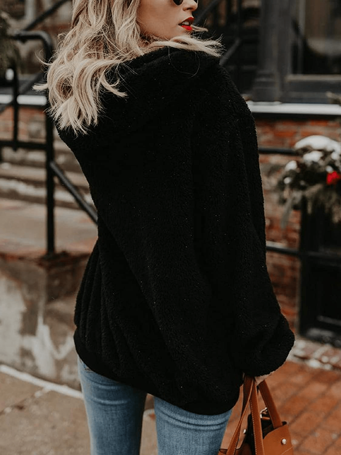 American Trends Oversized Sweatshirts for Women Athletic Womens Sherpa Hoodie Fluffy Women'S Hoodies Pullover with Pockets Apparel & Accessories > Clothing > Activewear Kylie Max