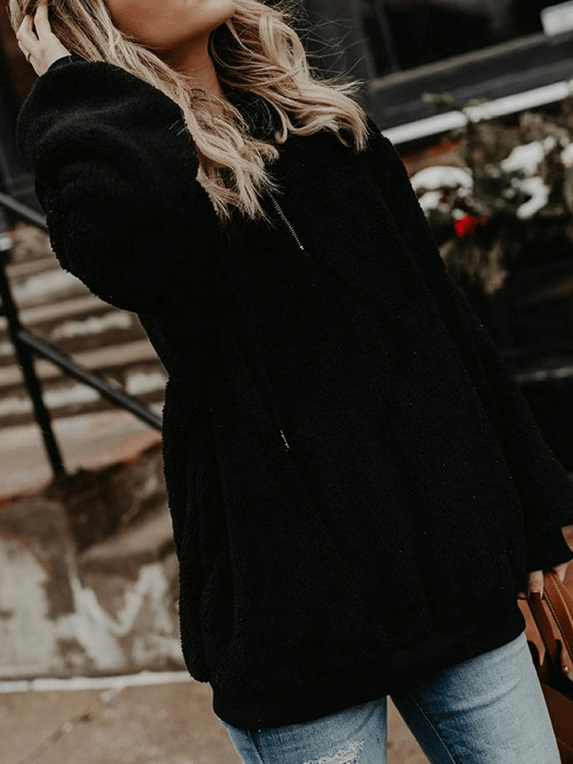American Trends Oversized Sweatshirts for Women Athletic Womens Sherpa Hoodie Fluffy Women'S Hoodies Pullover with Pockets Apparel & Accessories > Clothing > Activewear Kylie Max