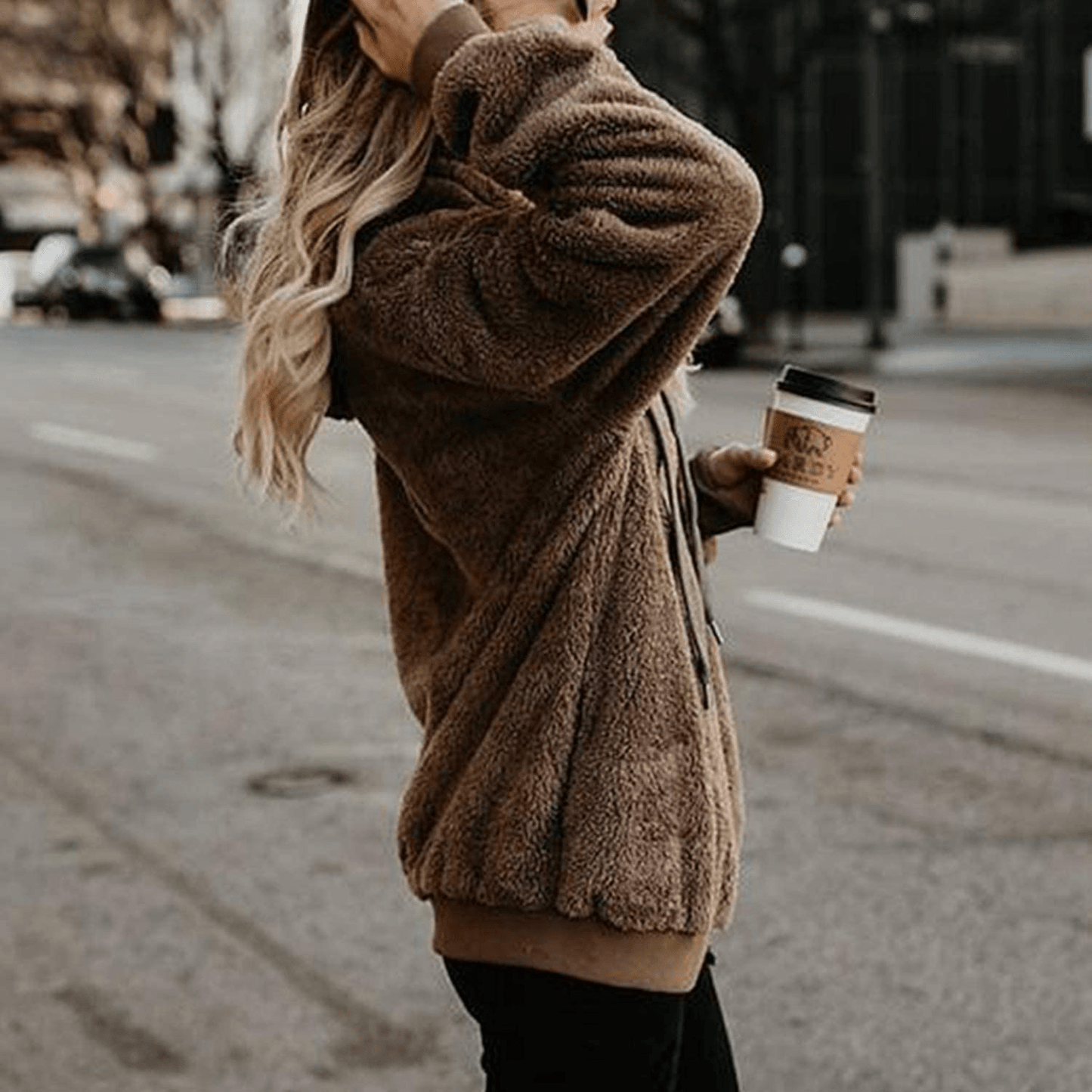 American Trends Oversized Sweatshirts for Women Athletic Womens Sherpa Hoodie Fluffy Women'S Hoodies Pullover with Pockets Apparel & Accessories > Clothing > Activewear Kylie Max