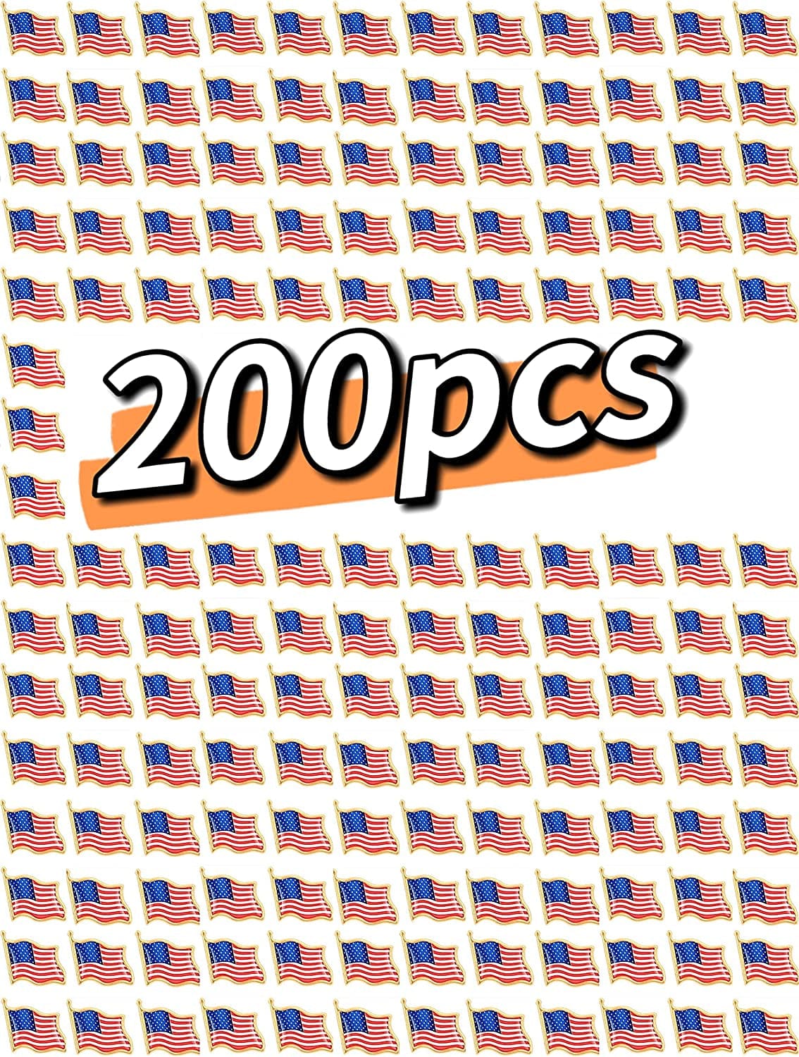 American USA Flag Lapel Pins Usa Pins Badge Patriotic Enamel Blazer Lapel Pin for Women Men (100PCS) 200PCS