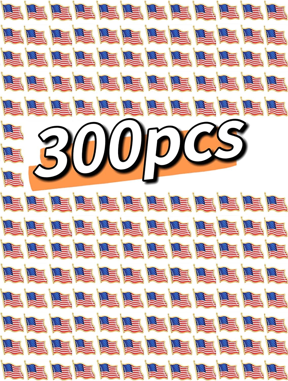 American USA Flag Lapel Pins Usa Pins Badge Patriotic Enamel Blazer Lapel Pin for Women Men (100PCS) 300PCS