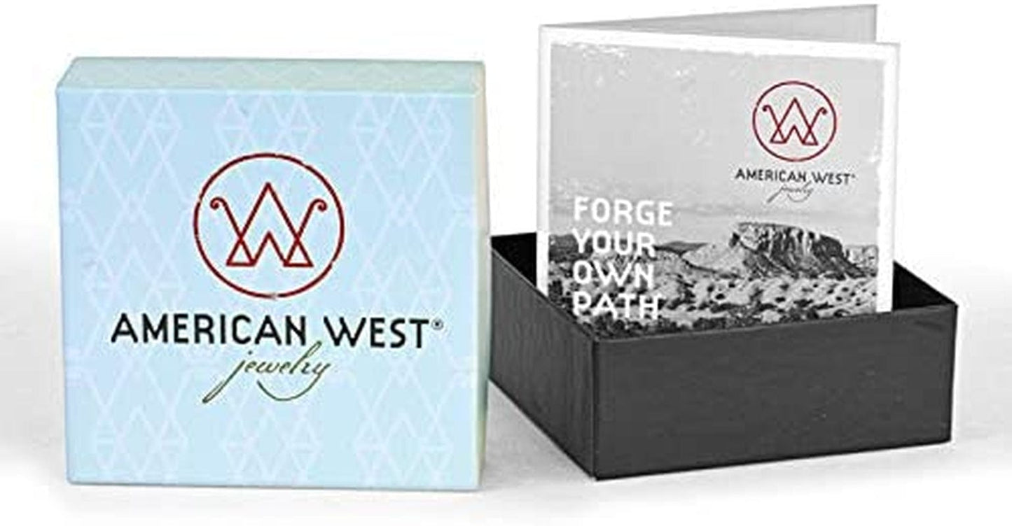 American West Sterling Women'S Statement Ring Gemstone Twisted Rope & Zigzag Design Size 5 to 10