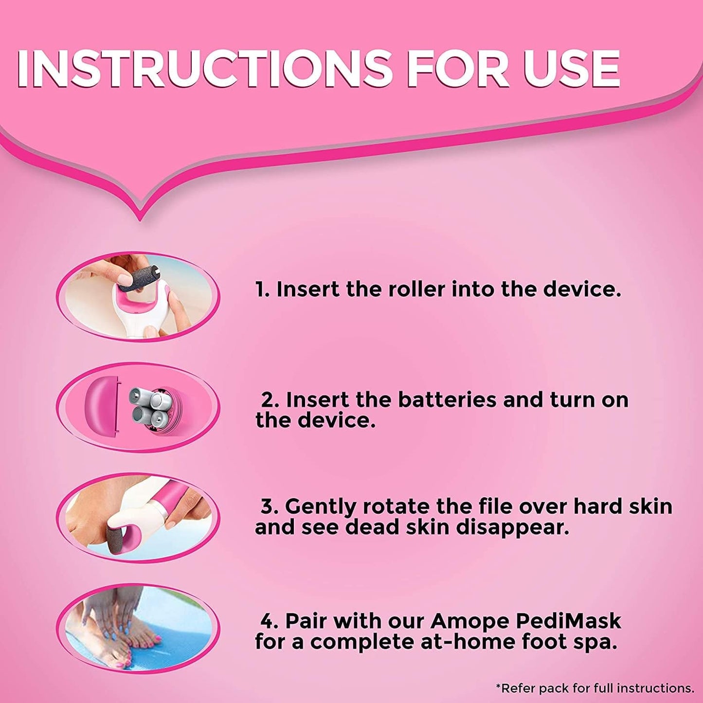 Amope Splashproof Electronic Foot File Foot Spa Pedicure Tool Callous Remover-Pedi Perfect Advance 2 Speed, 1 Count (Packaging May Vary) Health & Beauty > Personal Care > Foot Care Amope