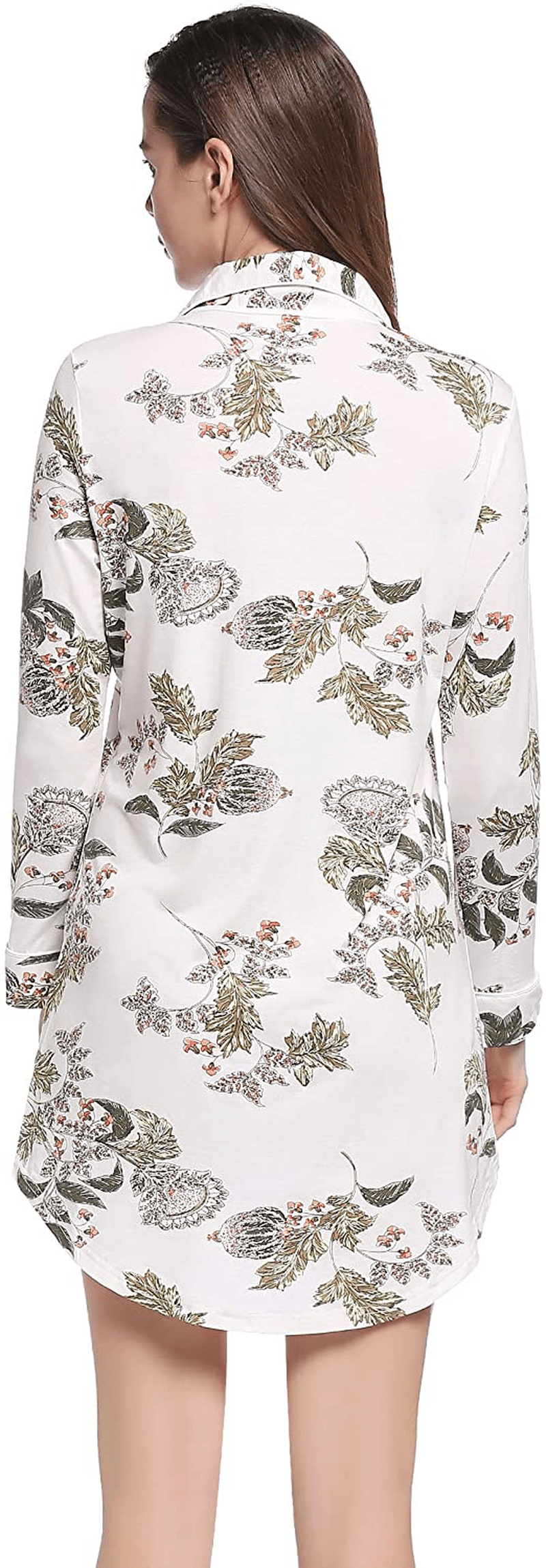 Amorbella Womens Long Sleeve Nightgown Button down Nightshirt Bamboo Sleep Shirt Soft Pajama Top Apparel & Accessories > Clothing > Sleepwear & Loungewear > Nightgowns Kylie Max