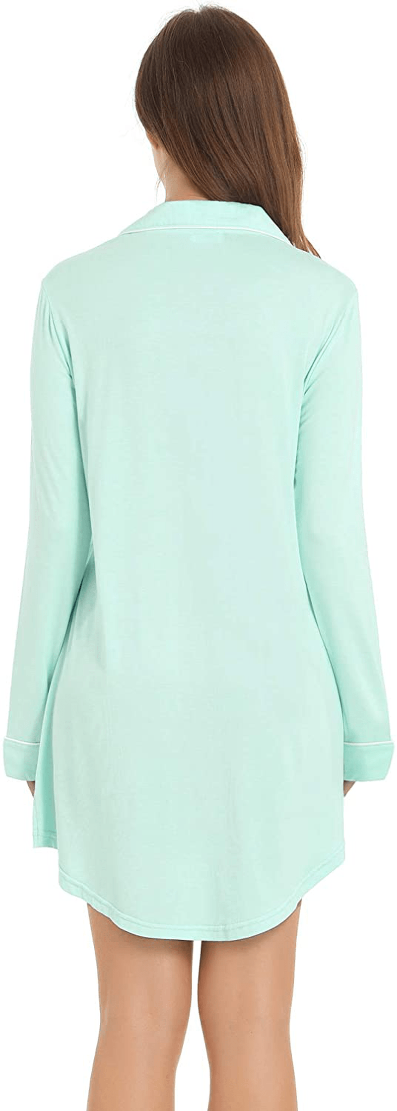 Amorbella Womens Long Sleeve Nightgown Button down Nightshirt Bamboo Sleep Shirt Soft Pajama Top Apparel & Accessories > Clothing > Sleepwear & Loungewear > Nightgowns Kylie Max