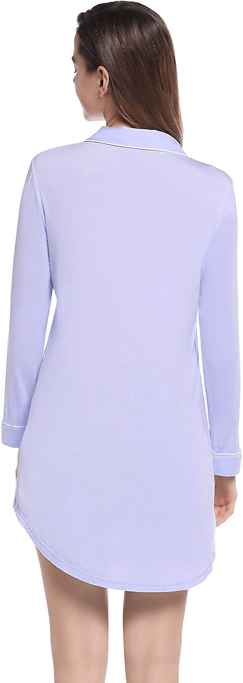 Amorbella Womens Long Sleeve Nightgown Button down Nightshirt Bamboo Sleep Shirt Soft Pajama Top Apparel & Accessories > Clothing > Sleepwear & Loungewear > Nightgowns Kylie Max