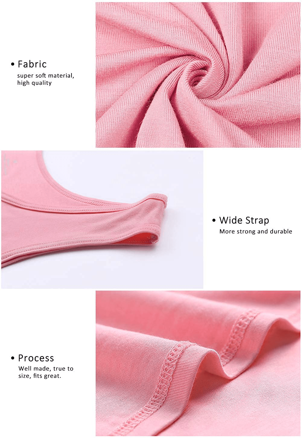 AMVELOP Elastic Tank Tops for Women Undershirts Pack of 4 Slim-Fit Apparel & Accessories > Clothing > Activewear Kylie Max