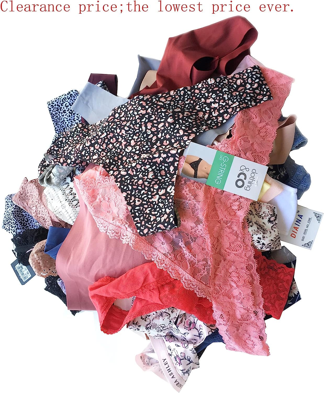 AMZIRAN Women Variety of Underwear Pack T-Back Thong G-String Panties