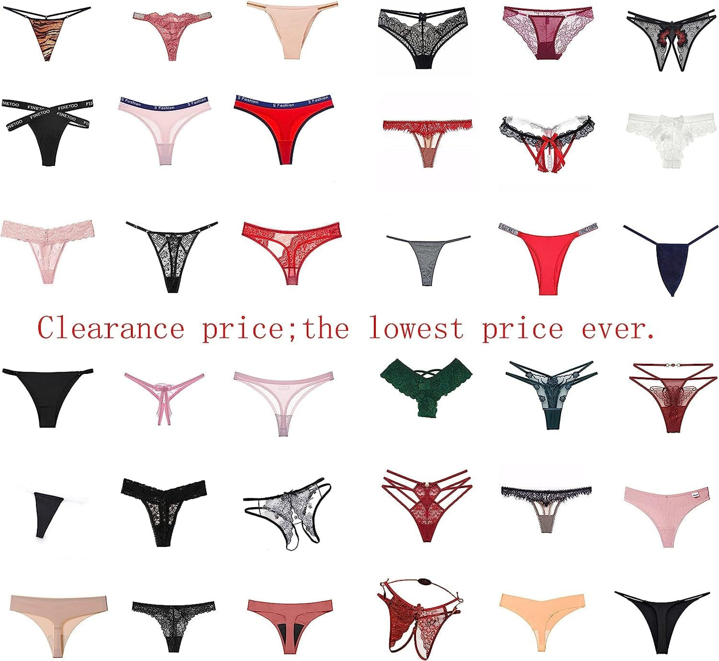 AMZIRAN Women Variety of Underwear Pack T-Back Thong G-String Panties