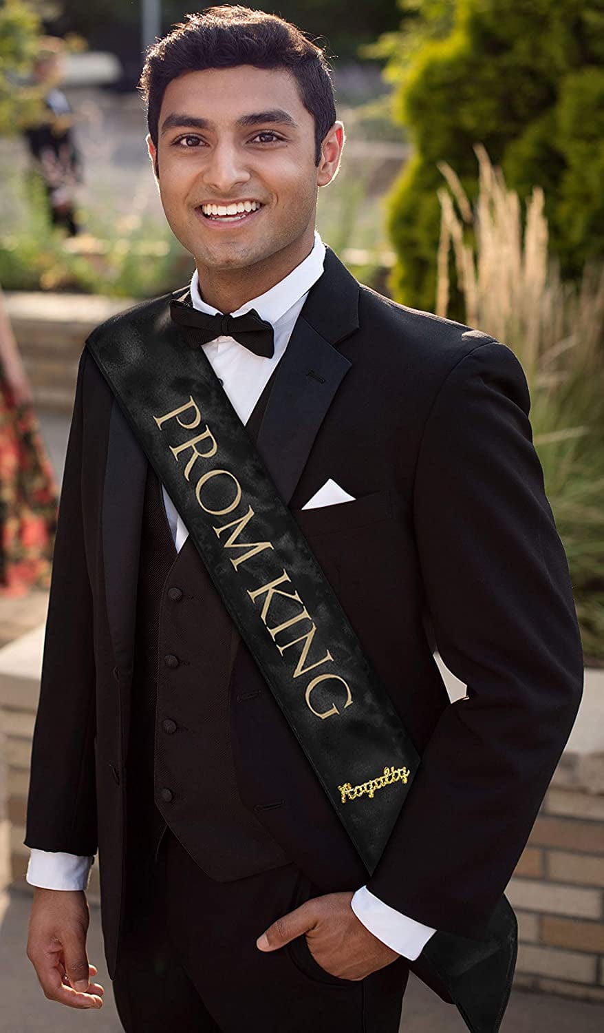 Anderson'S Black Prom Royalty Sash Set, 2 Sashes and 2 Royalty Pins Apparel & Accessories > Clothing Accessories > Sashes Anderson's