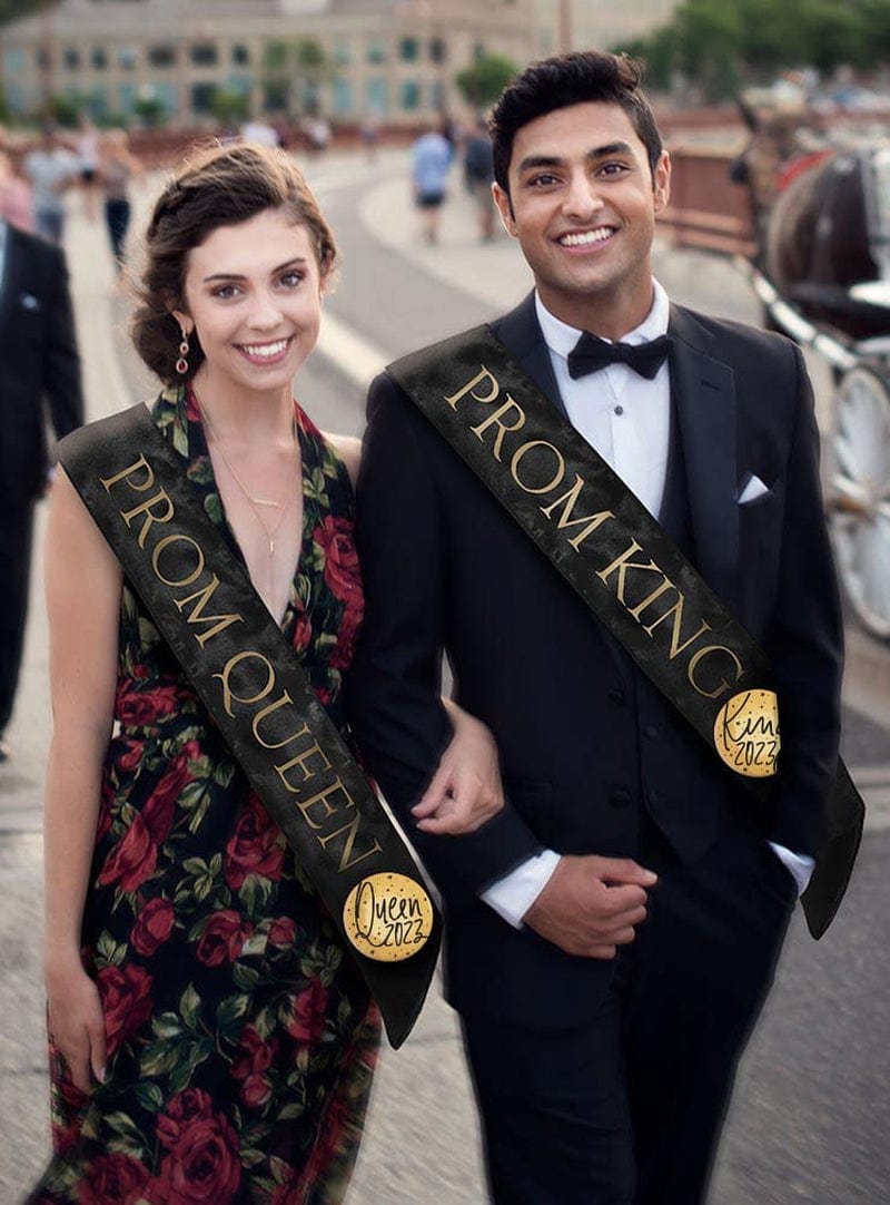 Anderson'S Black Prom Sash Set, King and Queen Sashes, Gold Buttons Apparel & Accessories > Clothing Accessories > Sashes Anderson's