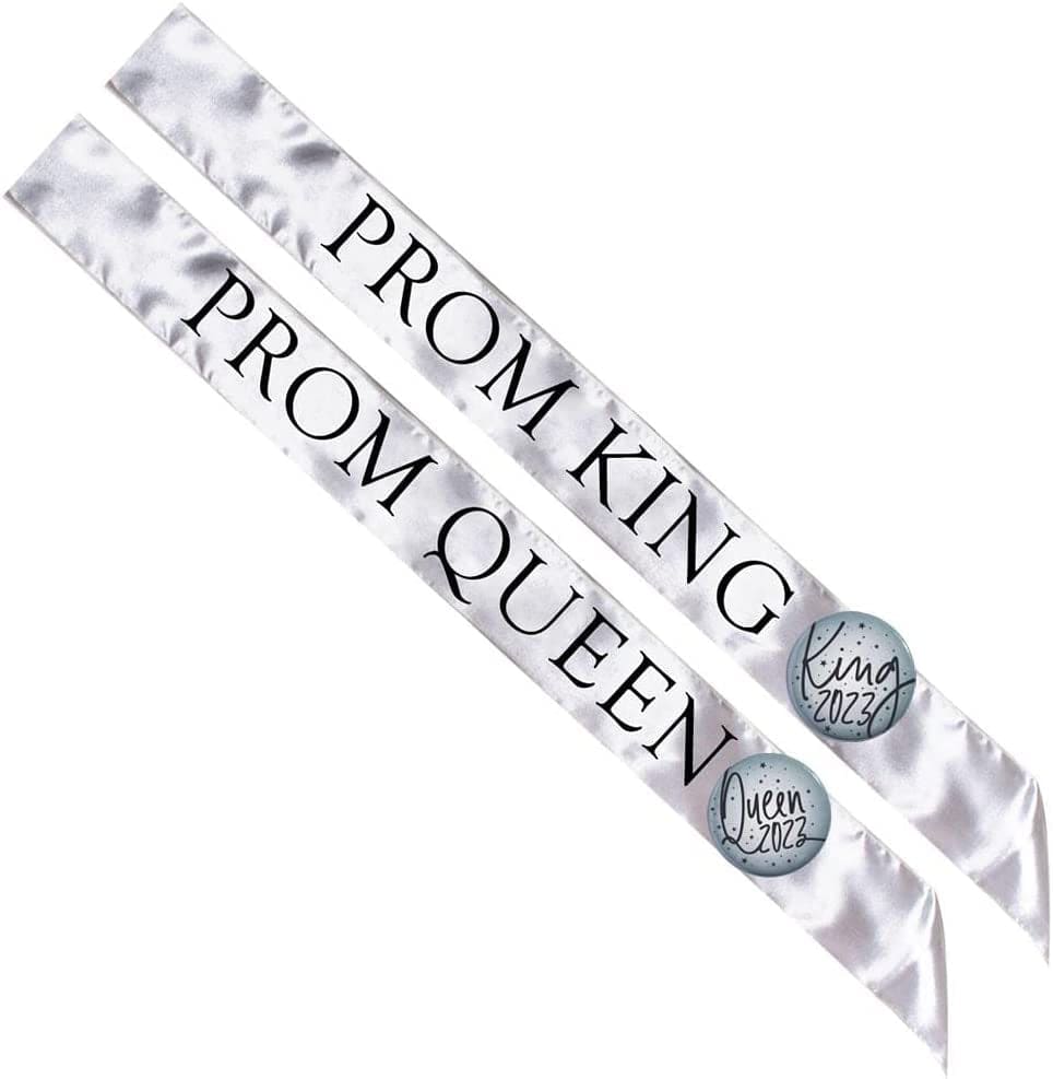Anderson'S Black Prom Sash Set, King and Queen Sashes, Gold Buttons Apparel & Accessories > Clothing Accessories > Sashes Anderson's Silver/Black Sashes and Silver/Black Buttons